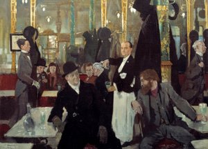 A királyi kávézó Londonban. Részlet. Sir William Orpen festménye alkotó: William Orpen