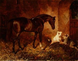 Az istállóban (olaj, vászon) alkotó: William Osborne