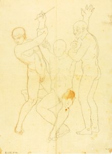 Mózes, Áron és Húr a Hóreb-hegyen (aktustanulmány) alkotó: William Page