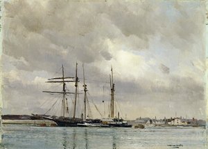 Hajók a kikötőben, Kínai agyag berakodása, 1900 körül