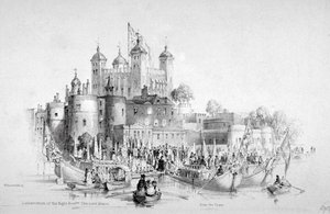 Thomas Johnson főpolgármester és kísérete a londoni Towerből indulva, 1840 alkotó: William Parrott