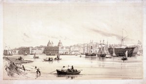 Kilátás Greenwichre a Temze túloldalán, London, 1841. alkotó: William Parrott