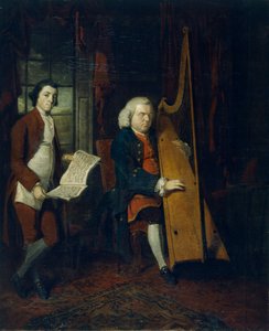 John Parry, a vak hárfaművész egy asszisztenssel, 1770-1780.