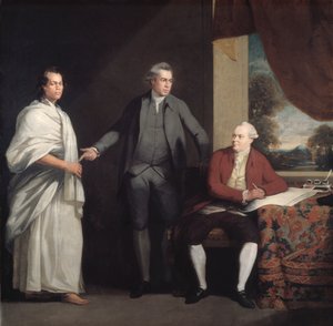 Omai, Joseph Banks és Dr. Daniel Solander, c1775-6.