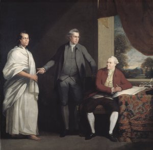 Omai, Joseph Banks és Dr. Daniel Solander, 1775 körül (olaj, vászon)