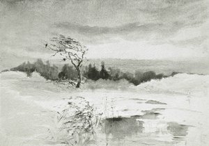 Táj vízzel és szélfútta fával alkotó: William Parsons Winchester  Dana