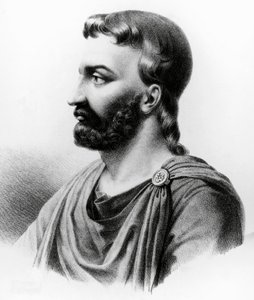 Aulus Cornelius Celsus (Kr. e. 25-50) latin író, római enciklopédista és orvos portréja, metszet a XIX.