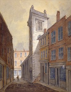 Szent György Botolph Lane templom a George Lane-ből, London városából, 1813