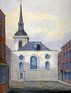 St Mary Abchurch templom, London City, 1815