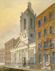 A St Peter-le-Poer-templom és az Old Broad Street északkeleti nézete, London City, 1815