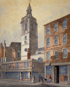 Kilátás a St Dionis Backchurch-re, London City, 1815.
