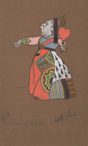 Szívek királynője jelmeztervezés Alice-in-Wonderland számára.