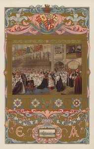 VII. Edward leendő király és Alexandra királynő esküvője a windsori Szent György-kápolnában 1863. március 10-én (színes litó)