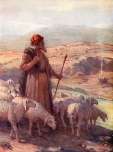 Mózes és az égő csipkebokor, Exodus iii, 2 (színes litográfia)
