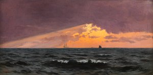 Naplemente előtt, Vihar jön (olaj a panelen) alkotó: William Pye