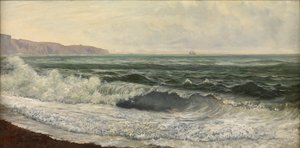 Rossz időjárás, West Bay, Dorset (olaj a panelen) alkotó: William Pye