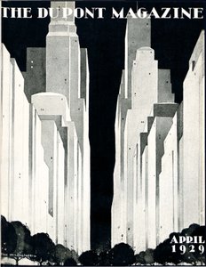 Felhőkarcolók, a DuPont Magazin címlapja, 1929. április alkotó: William R. Jr. Hollingsworth