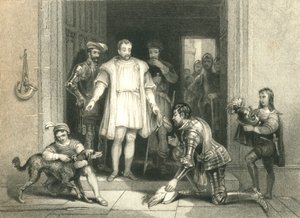 "Bolingbroke hamis hódolata II. Richárdnak, a Flint kastélyban", 1836