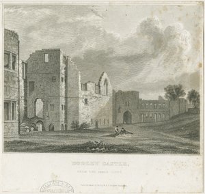 Dudley kastély – The Keep: acélmetszet, nd [c1831] alkotó: William Radclyffe