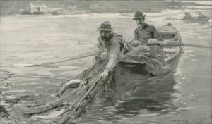 Lazacok hálózása a Fraser folyón, Brit Kolumbia alkotó: William Rainey