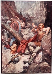 „Még egyszer Roland megfújta elefántcsontkürtjét”, Mary MacGregor „Franciaország története” című lemeze, 1920 (színes litó)