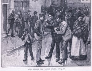 Jelenet a Preston Strike idején 1856-ban alkotó: William Rainey