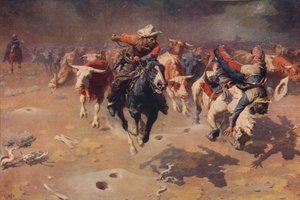 The Stampede, c1912, c1915 alkotó: William Robinson Leigh