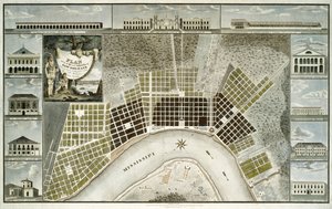 New Orleans városának és külvárosainak terve, 1817 alkotó: William Rollinson