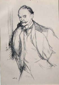 Thomas Hardy (1840-1928) portréja az „English Portraits” sorozatból alkotó: William Rothenstein