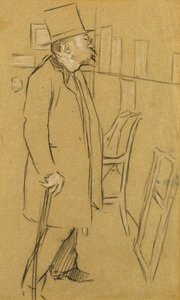 The Connoisseur – Valószínűleg Mons. Julien, 1890 körül (szén és fehér kréta papíron) alkotó: William Rothenstein