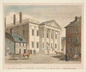 Az Egyesült Államok Bankja, Third Street, Philadelphia alkotó: William Russell Birch