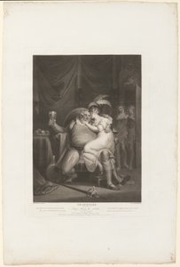 Hal herceg és Poins meglepi Falstaffot Doll Tearsheet-vel alkotó: William Satchwell Leney