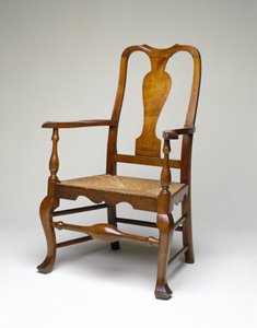 Fotel, 1745-60 körül (puha juhar, atlanti fehér cédrus, sárga nyár és rózsa) alkotó: William Savery
