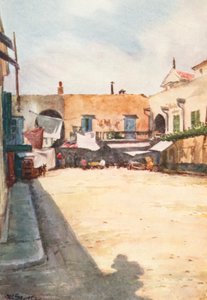 Egy sarok a piac mellett, Nizza (színes litográfia)