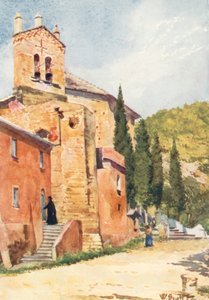 Perti templom, Castello Gavone közelében (színes litográfia)