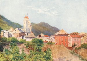 Laigueglia, Alassio közelében (színes litográfia)