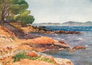 A parton Carqueiranne közelében (színes litográfia)