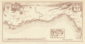A Riviéra térképvázlata (színes litográfia) alkotó: William Scott