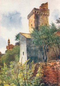 Bergeggi torony (színes litográfia) alkotó: William Scott