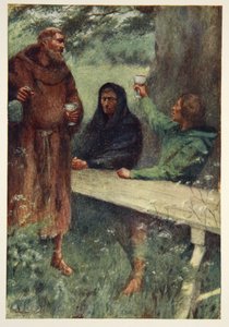 Robin Hood és a fekete szerzetes, előlapja M.I. „A brit faj hősi mítoszai és legendái” című művéből. Ebbutt, 1910