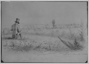 Vázlatot készítő művész Stony Brookban, New Yorkban (a McGuire-scrapbookból) alkotó: William Sidney Mount