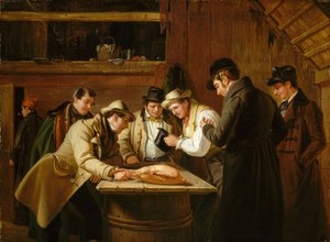 A tombola (sorsolás a libáért) alkotó: William Sidney Mount