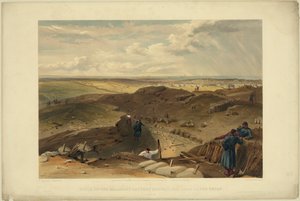 Malakoff redoubt, akkumulátor gervai és a redán hátulja, 1855 alkotó: William Crimea Simpson