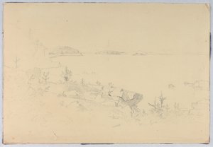 Tengeri tájkép tanulmányozása. Porcupine-szigetek, Bar Harbor, ME