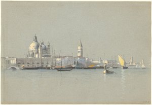 Kilátás a Giudecca-csatornára a Salute és a Campanile of San Marco felé alkotó: William Stanley Haseltine
