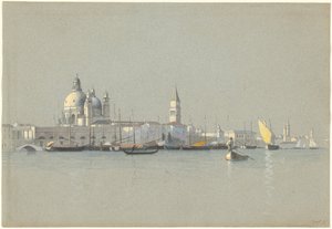 Kilátás a Giudecca-csatornán át a Salute felé és a Szent Márk-toronyra alkotó: William Stanley Haseltine