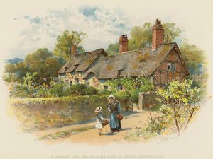 Shakspere földjén, Anne Hathaway házikója Shotteryben, Stratford-on-Avon (chromolitho) alkotó: William Stephen Coleman