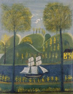 Under Full Sail, 19. század második negyede (olaj és kazein () gipszre és lécre) alkotó: William Stephen Coleman