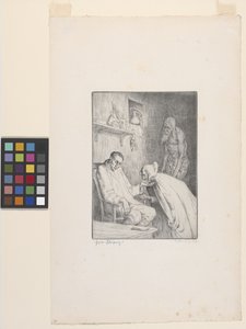 Férfi és boszorkány (rézkarc) alkotó: William Strang