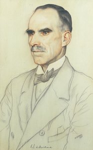 William de Havilland portréja, 1920 (ceruza és zsírkréta papíron)